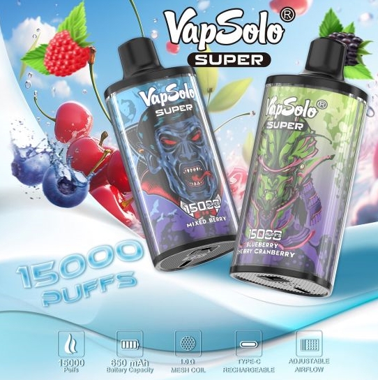 VapSolo SUPER 15000 Puffs Vape - Siyah Buz Drangofruit Çilek: 2025 Türkiye Elektronik Sigara Piyasasında Bir Devrim