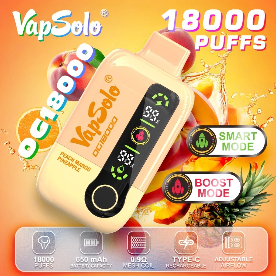 VapSolo DG18000 Puffs Vape - Şeftali Mango Ananası: 2025’in En Çarpıcı Elektronik Sigara Deneyimi